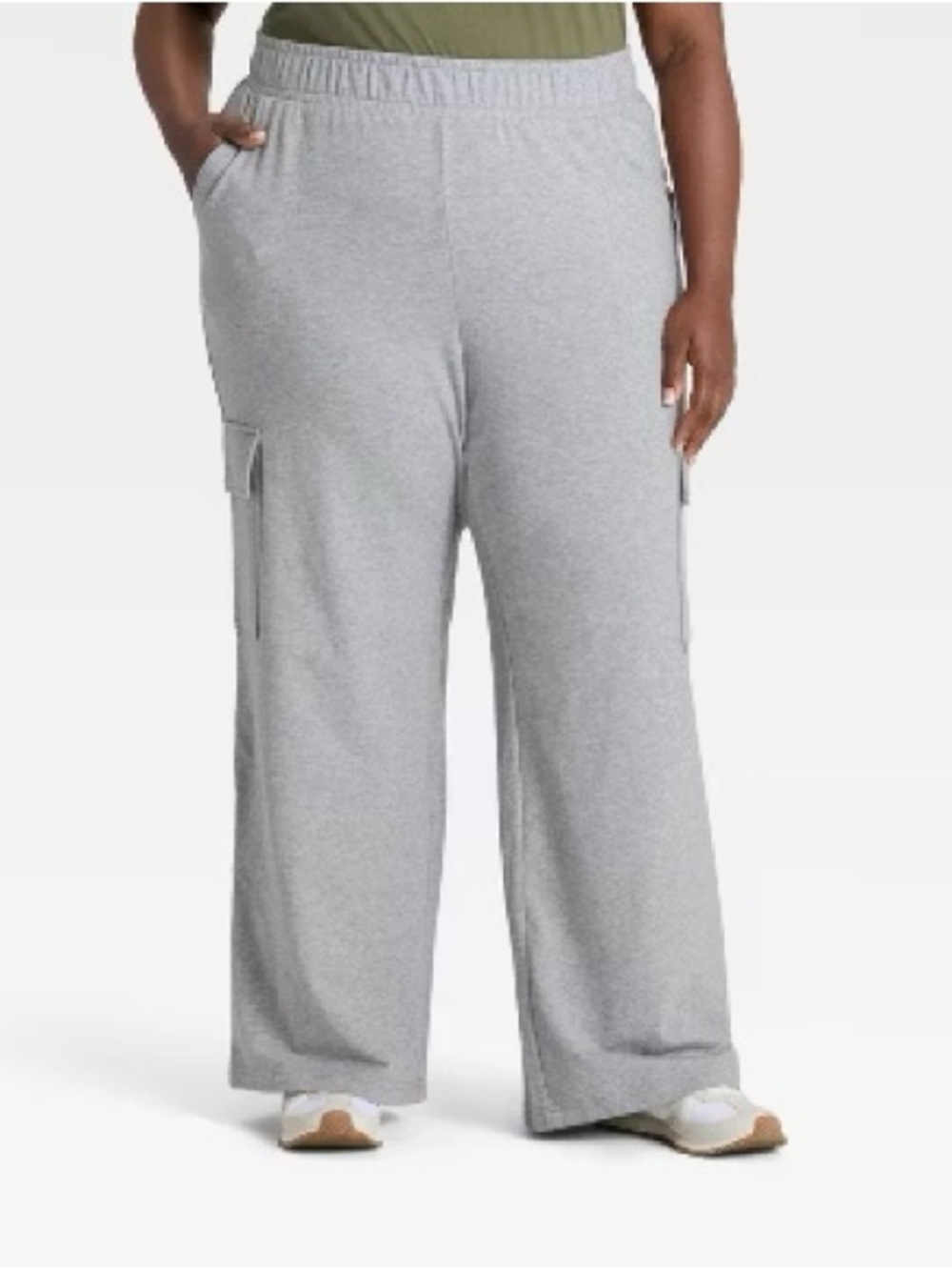 Wide-Leg Cargo Sweatpants